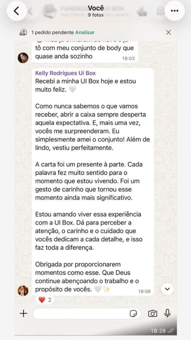 A expectativa da caixa, o conjunto e a carta.