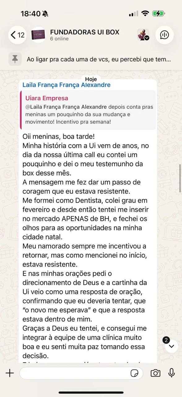 Uma carta e um novo momento profissional.